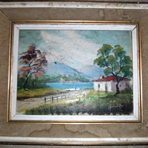 Handmade oil painting landscape in frame 34×43