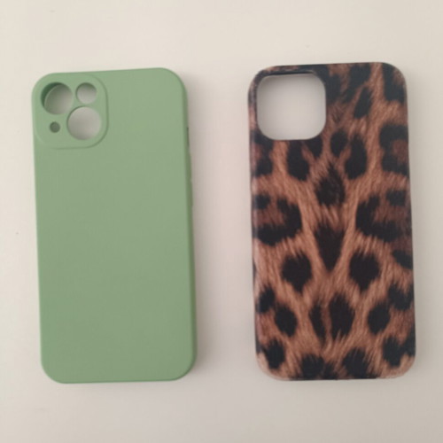 iPhone 13/14 Cases Bundle New Bershka Leopard and Green Silicone