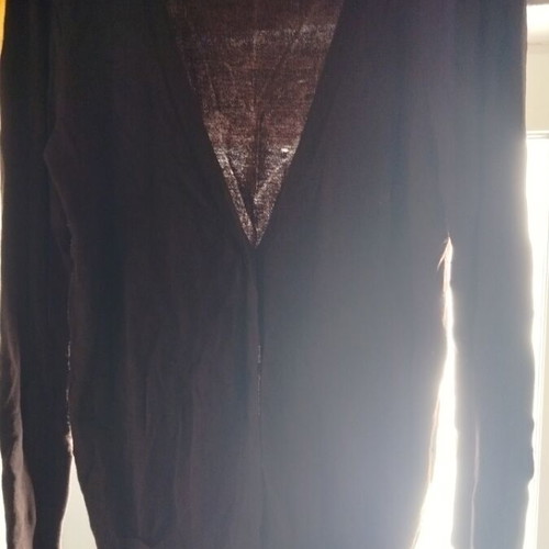 Women's cardigan used brown with long sleeves and pockets