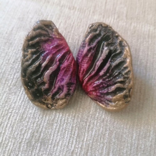 Impressive earrings like new, handmade from polymer clay