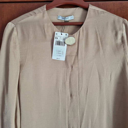 Mango shirt new, 100% viscose, beige, small size