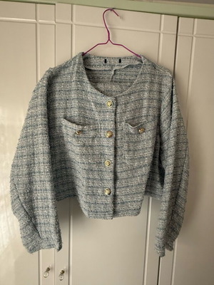 Shein tweed jacket and shorts set new blue turquoise 2XL