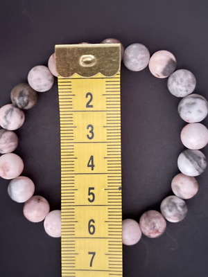 Handmade boho bracelet with pink beads