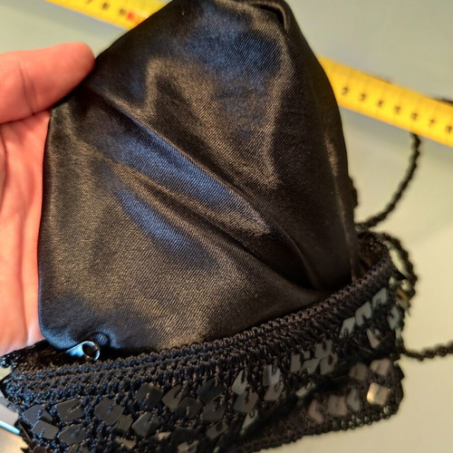 Vintage black evening crossbody bag with sequins like new