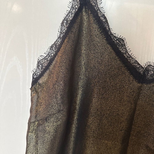 Summer ranta shirt in black-gold with black lace, size M-L