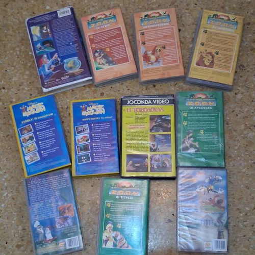 Disney old VHS tapes lot, 11 cassettes