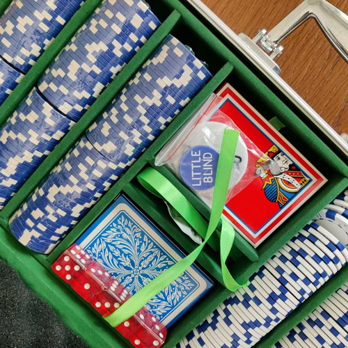 Modiano Poker Set 500 Chips 11.5gr in Metal Case with 2 Decks and Dice new
