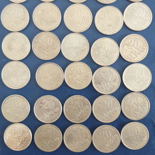 20 Drachma Coins 1990-2000 D. Solomos Used, Set of 30