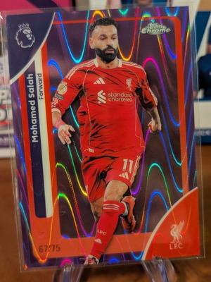 2025-26 Topps Chrome Premier League Mohamed Salah Purple RayWave κάρτα σαν καινούργιο