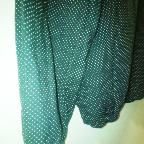 Long-sleeve blouse like new, blue with tiny polka dots, size S