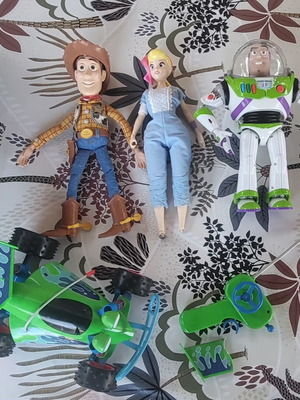 Toy Story figures used, Woody, Buzz, Bo-peep, RC