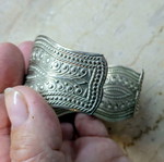 Metal cuff bracelet made of alpaca