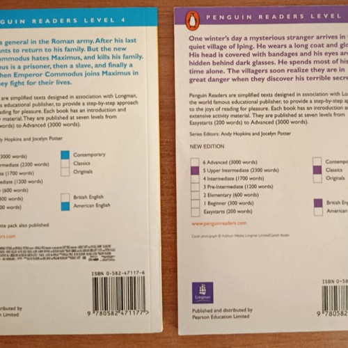 Penguin Readers books used for English language practice