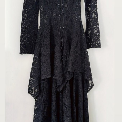 Black lace dress with ruffles and laces new
