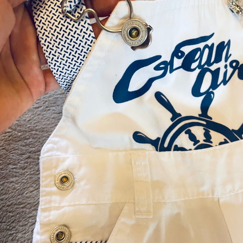 Little me overalls like new, set of 2, nautical style, cotton