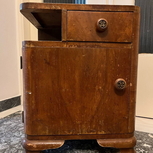 Art Deco nightstand used, antique from the 1930s