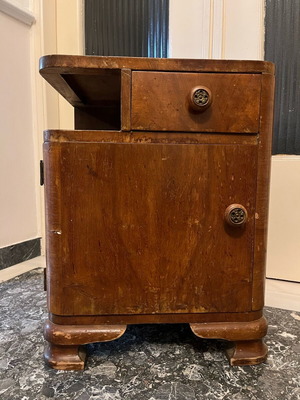 Art Deco nightstand used, antique from the 1930s