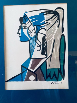 Vintage λιθογραφικό αντίτυπο Picasso “Portrait of Sylvette David in Green Chair” μεταχειρισμένο