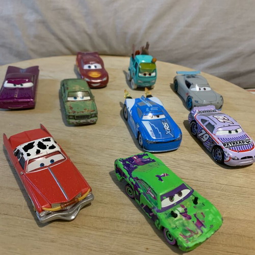 McQueen toy cars used, pack of 9 pieces