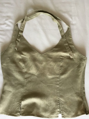Raxevksy linen top used, khaki with side zipper