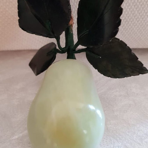 Decorative pear made of nephrite used