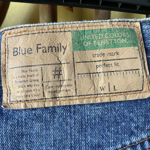 Benetton denim skirt size S like new, blue, A-line with buttons