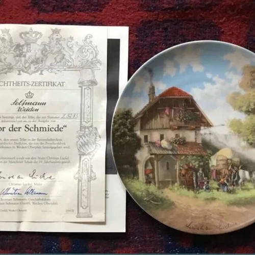 Collector plate porcelain with certificate like new