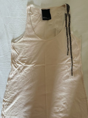 Zara Trafaluc sleeveless top used, beige nude with bead detail, size S