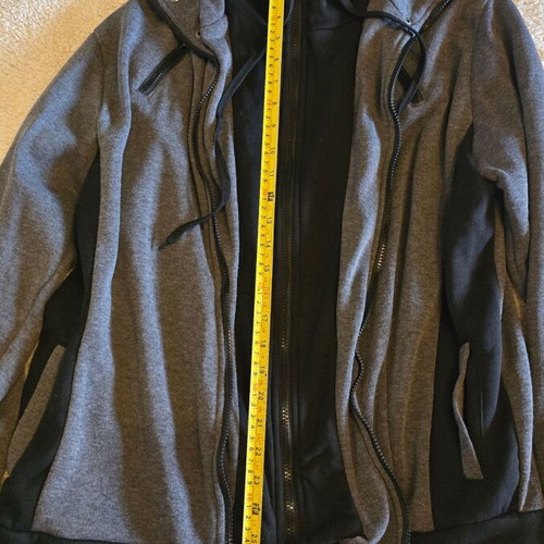 Jacket XL with hood, thin spring, like new, black and gray