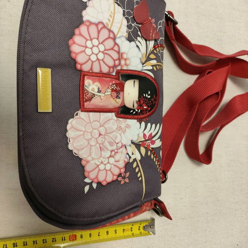 Kimmidol Shoulder Bag like new, gray and red