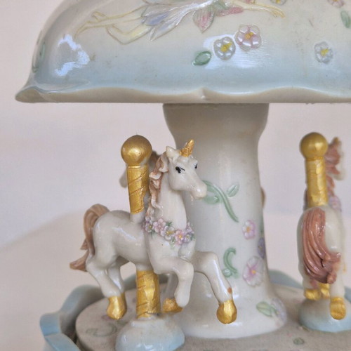 Vintage music carousel with unicorns like new
