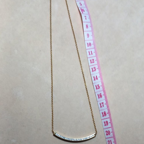 Loisir necklace with zircon, new, gold-plated stainless steel