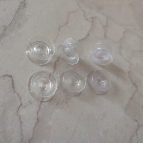 Set of 6 double-sided suction cups, new, silicone