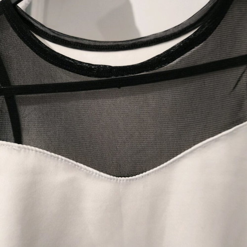 Black and white cotton bodysuit like new, size S/M with mesh