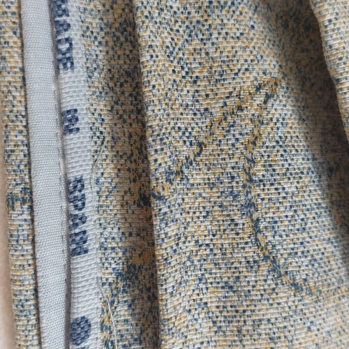 Cotton tablecloth 1.40x2.20 new, ochre blue