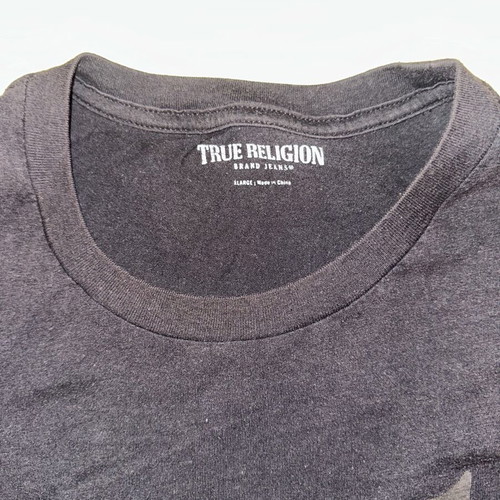 True Religion vintage T-shirt with back print, XXL, black