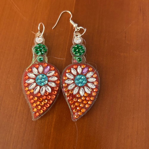 Handmade earrings pack of 4 pairs diamond painting, new
