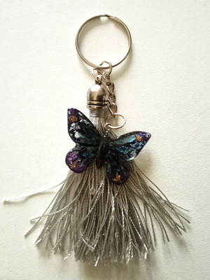 Handmade butterfly keychain pendant new, blue
