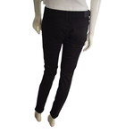 Burberry London England Skinny Low-Rise Black Jeans with Leather Patch W29