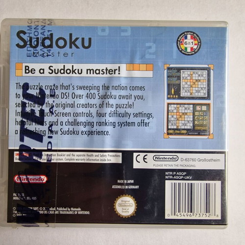 Nintendo DS Sudoku Master new strategy game