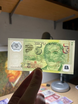 Singapore Five Dollars banknote new