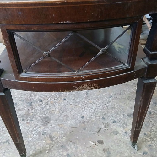 Vintage coffee table with wheels used and shelf