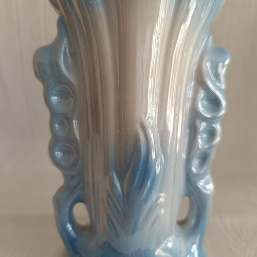 Vintage wedding ceramic vase with iridescent finish like new