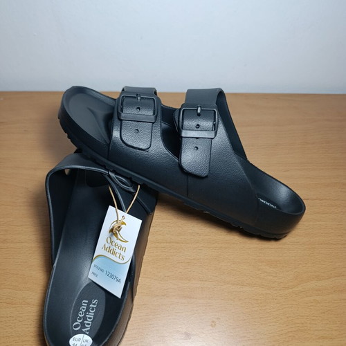 Ocean Addicts men's double buckle sandals black size 44