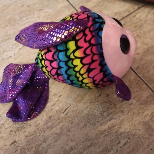 Plush large fish like new with shiny eyes