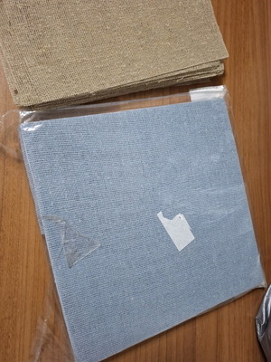 Set of 2 gauze packs in white and blue colors, new