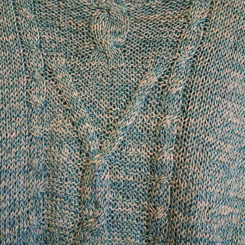 Women's handmade knitted set two pieces used, turquoise, size large
