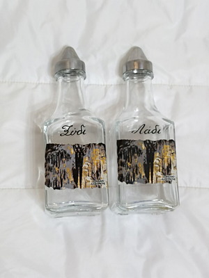Souvenir oil and vinegar set from Alistrati Cave