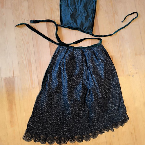 Traditional set green velvet apron and bodice from Voio Kozani vintage used