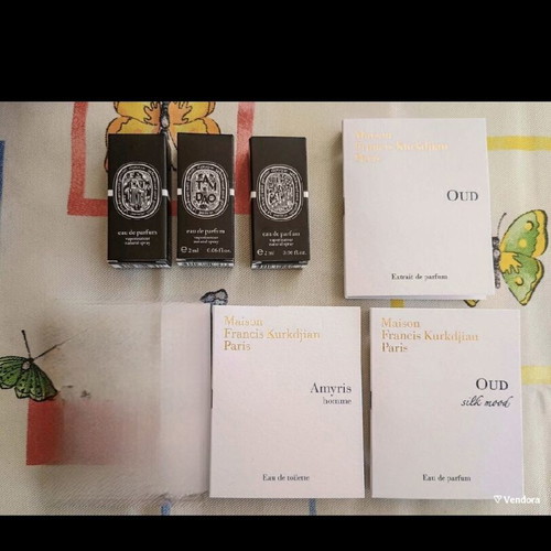 Luxury perfume samples new, pack with Diptyque and Maison Francis Kurkdjian